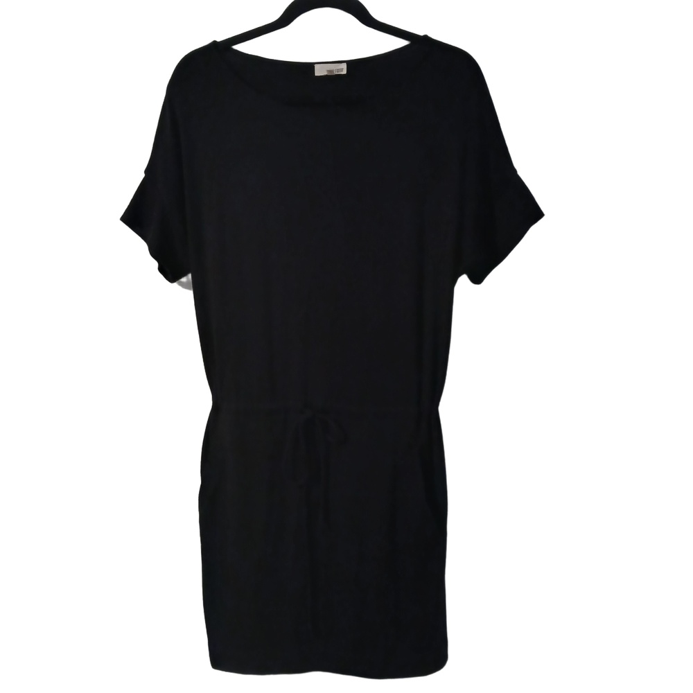 Wilfred Free Womens Black Short Jersey Drawstring Dress Size Small with Pockets